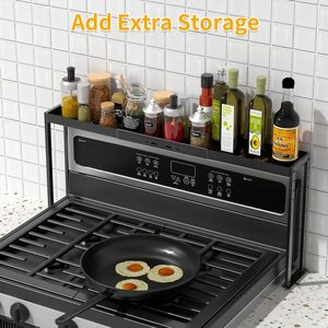 Stovetop Spice Rack Carbon Steel Standing Kitchen Organizer Detachable Storage Holder - Product Image 4