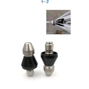 Buse de nettoyage de canalisations Premium 1/4" et 3/8" à jet inversé turbo, 1 jet avant + 3/6 jets arrière <span class=keywords><strong>pour</strong></span> débouchage de tuyaux - Product Image 2