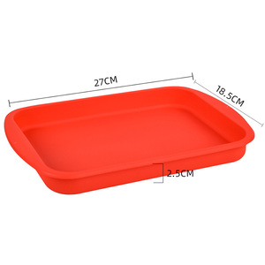 Moule à pain et à gâteau en silicone antiadhésif résistant à la chaleur de qualité alimentaire pour cuisine, plateau de cuisson rectangulaire peu profond pour four - Product Image 3