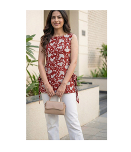 Women Cotton Floral Printed Short <b>Kurta</b> Comfortable Summer Ethnic <b>Top</b> Casual Daily Wear Traditional Style Bulk Wholesale - Product Image 1