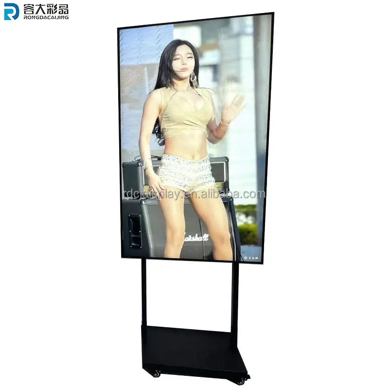 Fontes de Fábrica 55 Polegada Ultra Fino Interior Floor-standing Lcd Publicidade Quiosque Loja Janela Enfrentando Sinalização Digital E Exibição