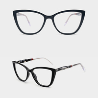Montures optiques TR90 tendance pour femmes, verres transparents dégradés, branches en acétate 3D avec charnière à ressort