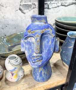 Wabi Sabi Abstrait <span class=keywords><strong>Visage</strong></span> Humain Conception Vase <span class=keywords><strong>En</strong></span> Céramique Fabriqué À La Main Vert <span class=keywords><strong>Visage</strong></span> Humain Vase Moderne <span class=keywords><strong>En</strong></span> <span class=keywords><strong>Terre</strong></span> <span class=keywords><strong>Cuite</strong></span> Style Sculpture Tête <span class=keywords><strong>Pot</strong></span> - Product Image 1