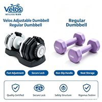 Velos Velos Nouveauté Ensemble d'haltères intelligentes réglables de 32 kg, haltères à poids libre pour l'entraînement de force, équipement de gym
