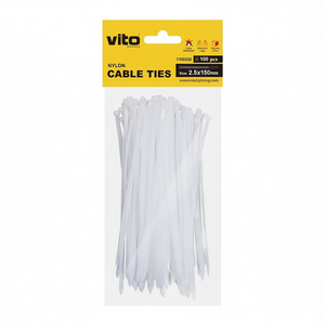Attaches de câbles en nylon Vito 2,5x150mm 100 pièces ignifuges - Product Image 2