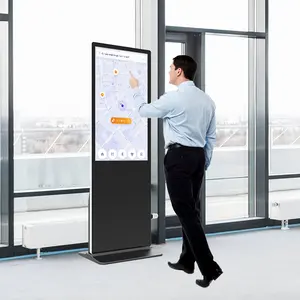 Piso ultra fino de 55 polegadas indoor lcd display touch screen publicidade player quiosque