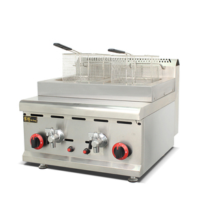 <span class=keywords><strong>Friteuse</strong></span> à gaz à double cuve de comptoir commerciale de haute qualité en acier inoxydable 2023 pour restaurant - Product Image 2