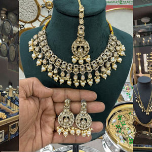 Ensemble de pierres plaquées or-bijoux de mariage indien produit en vrac bijoux de mode personnalisés - Product Image 3