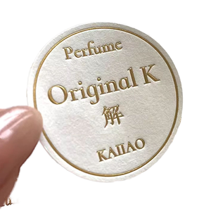 カスタム光沢透明粘着ビニール防水キャンドルジャーラベル（金箔押し付き） - Product Image 3