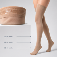 Bas de contention médical pour femmes 20-30 mmHg, bas anti-varices jusqu'au genou avec bande antidérapante en silicone, compression graduée