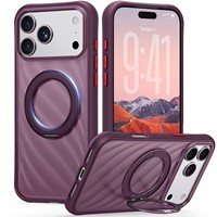 Étui de luxe mat rouge bordeaux personnalisé pour iPhone 18 Pro Max, anti-traces de doigts, anti-huile, avec support magnétique