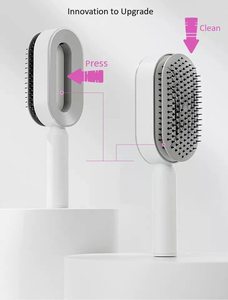 Brosse démêlante à air comprimé pour cheveux bouclés avec logo personnalisé, massage du cuir chevelu et nettoyage automatique pour femmes - Product Image 4