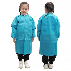Manteaux de laboratoire jetables pour enfants, Non-tissé PP respirant pour enfants, manteau de visiteurs avec poignets et col tricotés, robes de laboratoire blanches pour enfants - Product Image 4