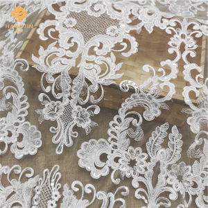 Tela de tul bordada con cuentas 3D, para vestido de boda, velos nupciales, encaje de tul bordado - Product Image 2
