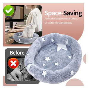 Jaula sólida moderna para mascotas Cama para gatos Cueva Hamaca Escritorio Felpa Luminosa Giratoria Gato Nes - Product Image 4