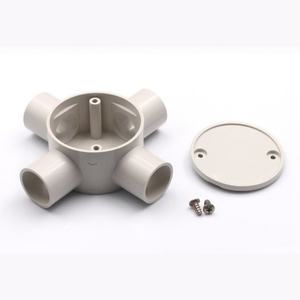 Raccord en T rond en <span class=keywords><strong>PVC</strong></span> 16 20 25 Boîte de jonction en plastique Montage en surface Conduit de branchement Accessoires - Product Image 1