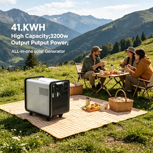 Batterie Externe LiFePO4 4100Wh Montable en Rack 25.6V Sortie 0-5kWh Étanche MPPT Onde Sinusoïdale Pure Port RV Charge Sans Fil Prête pour l'Énergie Solaire - Product Image 1