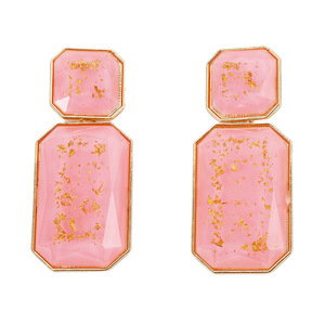 Personnalité simple populaire <span class=keywords><strong>Double</strong></span> pierre précieuse Boucles d'oreilles carrées Longues boucles d'oreilles pendantes géométriques en résine bijoux pour femmes - Product Image 6