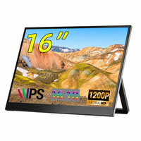 Moniteur portable AHXJKA 16 pouces 1920x1200 1200P IPS 16:10 144Hz avec support intégré, un seul câble, compatible Win/Mac/Console