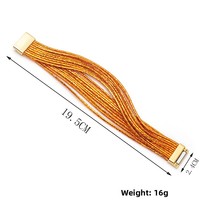 Bracelet enroulé en cuir PU pour femme, style bohème minimaliste, plaqué or 14 carats, multi-couches, avec fermoir magnétique, idéal pour les soirées