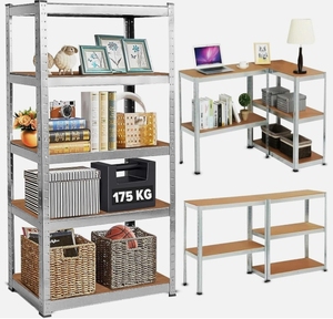 5-Tier Heavy-Duty Stalen Opbergplank Verstelbare En Bolloze Garagerek Met Poedercoating Afwerking Nieuw Ontwerp - Product Image 3