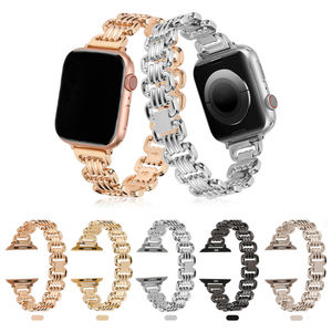 Correa de reloj de cadena de lujo con patrón de ondas de esqueleto de Metal para <span class=keywords><strong>Apple</strong></span> <span class=keywords><strong>Watch</strong></span> 9 8 7 <span class=keywords><strong>6</strong></span> 5 <span class=keywords><strong>SE</strong></span> - Product Image 2