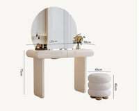 YIFAN Coiffeuse moderne durable avec miroir LED sur pied, meuble mural blanc brillant