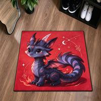 Tapis tufté personnalisé avec motif graphique, tapis de sol en peluche rectangulaire à l'art animalier fantastique, tapis imprimé avec image personnalisée pour la décoration de chambre