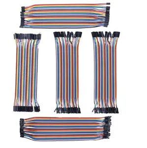 2.54mm Gold Plated Pin Dupont Wire Jumper Cable 8inch Soft Flexible Silicone Test Leads For Electrical Testing 6 Colors