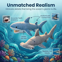 Peluche personnalisée mignonne en forme de requin martille, rembourrée en coton PP, certifiée sûre, à partir de 2 ans, marque LINK, unisexe