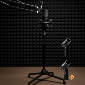 Support de microphone à condensateur 5 cœurs avec pince, raccord mâle 5/8 po et femelle 3/8 po, angle réglable, accessoire d'enregistrement universel en métal - Product Image 2