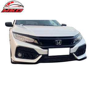 Pour Honda Civic 2017-2021 Hatchback & Si, lèvre de pare-chocs avant style HFP, noir brillant, kit carrosserie de haute qualité 3 pièces - Product Image 6