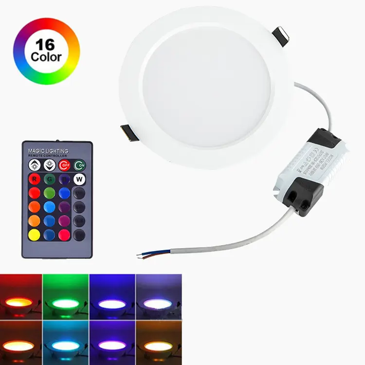 RGB full color LED built-in downlight ceiling light remote control dimming lamp