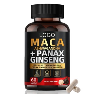 Extracto de Maca para adultos de glúteos grandes de alta calidad Panax Ginseng Ashwagandha Saw Palmetto suplemento cápsulas de Maca negra para hombre - Product Image 1