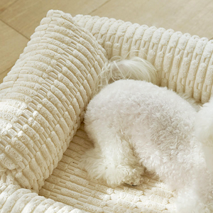 Cama ortopédica gigante para mascotas con logotipo personalizado, sofá a prueba de masticación, cómodo reposacabezas, cama de espuma viscoelástica para perros con cubierta de cambio - Product Image 3