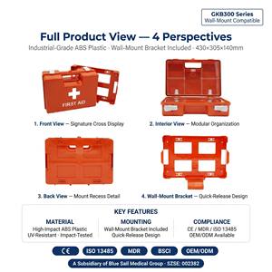 Trousse de premiers secours scolaire, boîte médicale en ABS de qualité industrielle, certifiée CE Classe II, garantie 5 ans pour campus, salle de classe, gymnase - Product Image 3