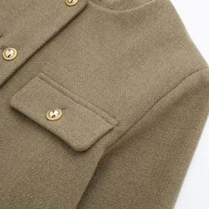 แจ็กเก็ตเคลือบแขนยาวแฟชั่นสำหรับผู้หญิงเสื้อผ้าแนวสตรีทเสื้อตัวนอกแบบมีกระดุมติดเสื้อเก๋ไก๋สำหรับผู้หญิง - Product Image 3