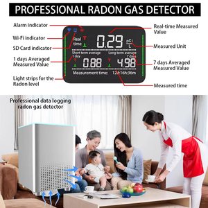 Detector <span class=keywords><strong>de</strong></span> Radón <span class=keywords><strong>de</strong></span> 3 Colores con WiFi, 30CPH, para Rocas, Suelo y Agua Subterránea, Monitor <span class=keywords><strong>de</strong></span> Radón <span class=keywords><strong>de</strong></span> Alta Sensibilidad para Uso Doméstico - Product Image 2
