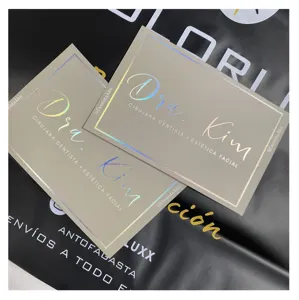 Luxury custom silver foil logo greeting card party invitation coupon paper printing thank you card for small business