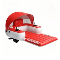 Fauteuil flottant gonflable électrique avec auvent, flotteur motorisé en PVC avec chaise longue gonflable à double moteur