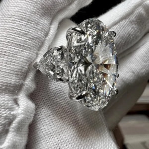Anillo de Diamantes Cultivados en Laboratorio <span class=keywords><strong>IGI</strong></span> VVS1 DEF de 1-10 Quilates, Corte Ovalado, Tres Piedras, 9/18K, Joyería Fina, Anillo de Compromiso y Boda para <span class=keywords><strong>Mujer</strong></span> - Product Image 5