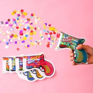 Pistola de Confeti Inflable de Mano Creativa, Accesorios para Fiestas de Cumpleaños, Artículos de Celebración, Confeti Alegre - Product Image 5