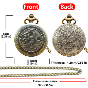 นาฬิกาพกควอตซ์สไตล์สตีมพังก์แบบมีสายคล้อง รุ่นเรโทร พร้อมสเกล - Product Image 6