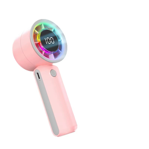 พัดลมพกพาความเร็วสูง ไฟสีสันสดใส เครื่องทำความเย็นแบบพกพา ควบคุมแรงลมได้อย่างไร้ขั้นบันได สำหรับตั้งแคมป์กลางแจ้ง โต๊ะทำงานในสำนักงาน - Product Image 5