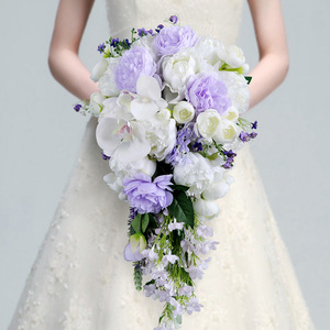 Bouquet a Goccia Real Touch per Matrimoni, Stile Foresta, Composizione Annodata a Mano, Accessori per Fotografia Europea - Product Image 1