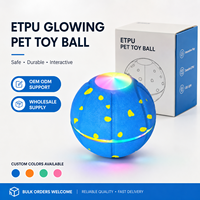 Balle interactive pour chien, jouet LED intelligent, balle pour animaux de compagnie en ETPU, rebond élevé, mouvement automatique, jouet lumineux pour chiens, vente en gros