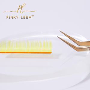 Plateau d'extensions de cils de marque privée Pinky Leem, extensions de cils en soie colorées, faux cils en vison individuels colorés - Product Image 5