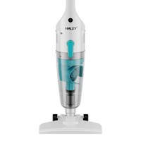 Aspirateur vertical électrique cyclonique HALEY 600W avec poignée blanche, réservoir de poussière transparent et tête de nettoyage pour sols domestiques