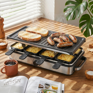 Grill électrique multifonctionnel en acier inoxydable pour 8 personnes avec <span class=keywords><strong>4</strong></span> options de surface de cuisson - Product Image 1
