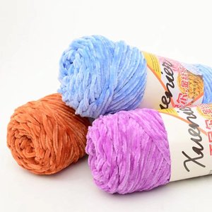 Fil de velours en <span class=keywords><strong>laine</strong></span>/acrylique 3 mm 100 g, fil mélangé écologique pour le crochet et le tricot à la main - Product Image 5